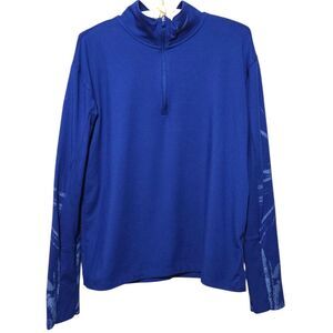 Nike Dri-fit Blue Quarter-Zip Long Sleeve Pullover Athletic Running Top Small